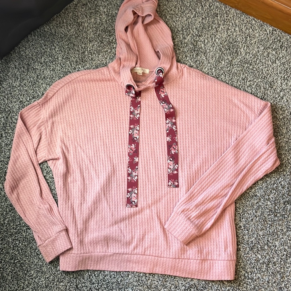 Cute pink small longsleeved hooded shirt